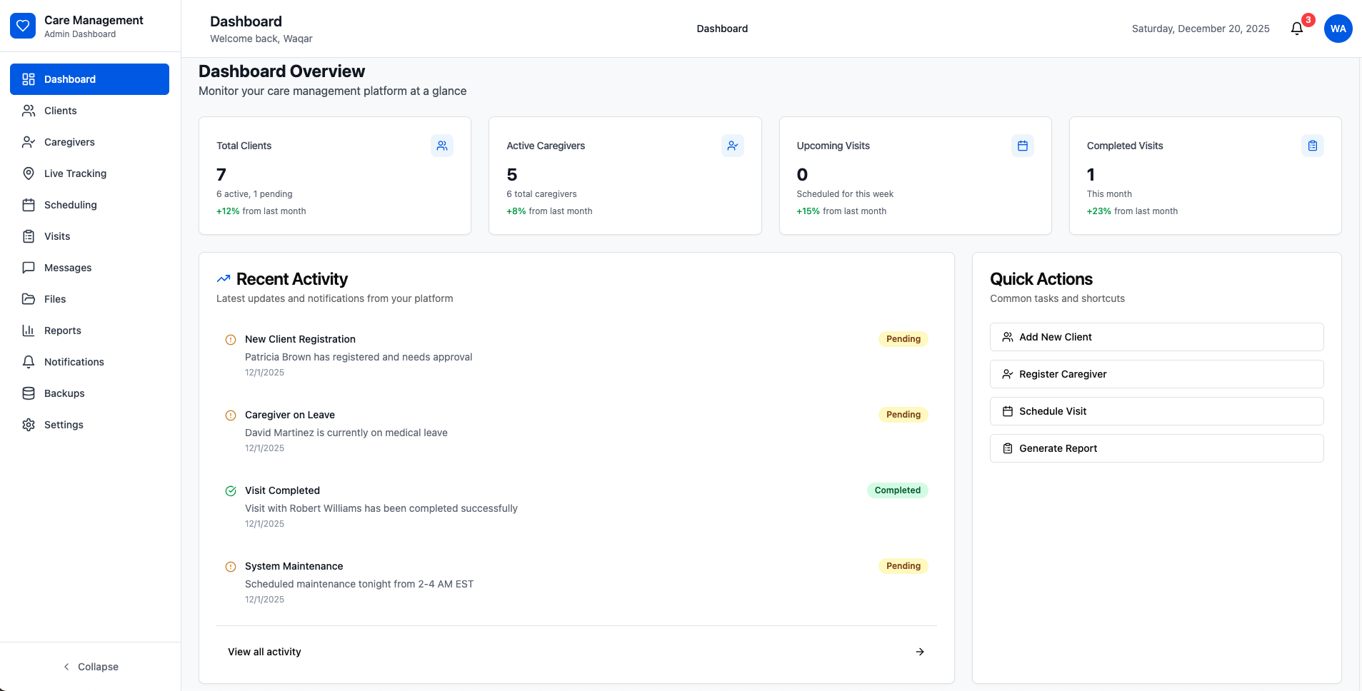 OnCare – Healthcare Management Platform